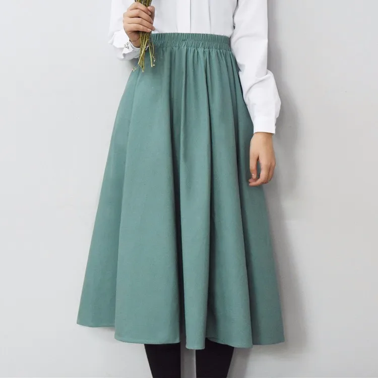 2016 Summer saia Solid Linen skirt Maxi Skirts Women Casual Skirts