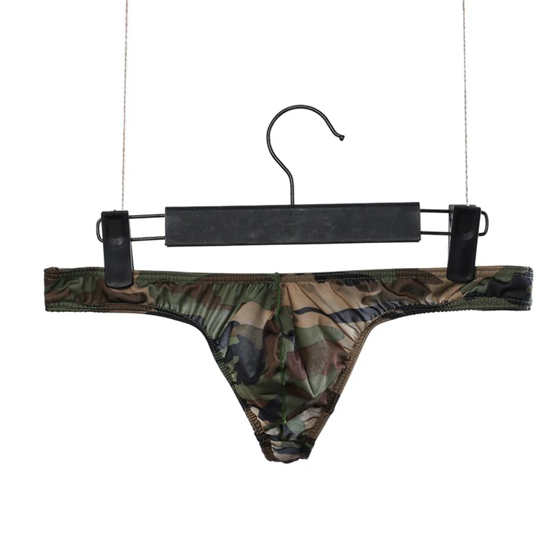 mens polyester camouflage convex u pouch underwear sexy men low waist