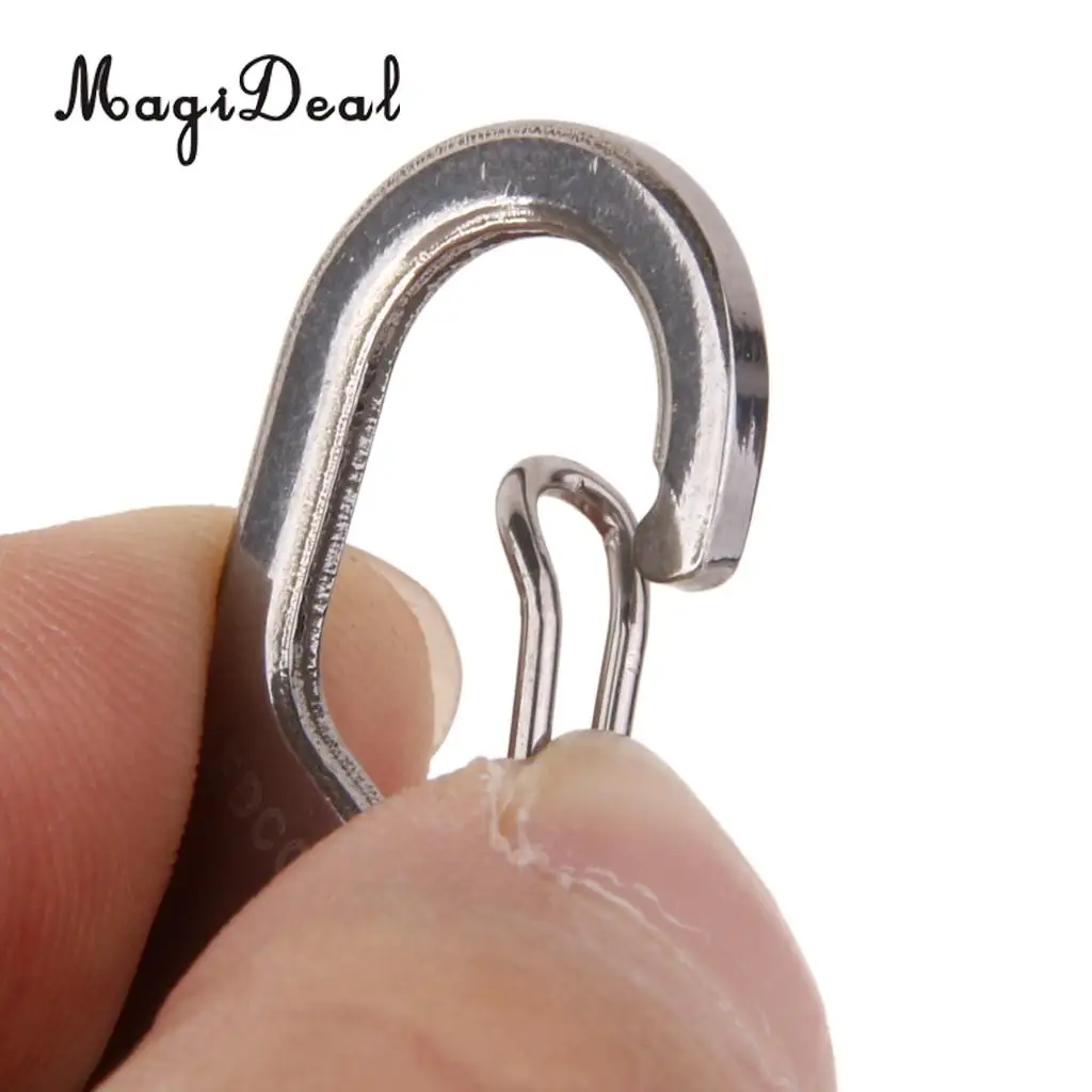 MagiDeal Lightweight Stainless Steel Figure 8 Shape Carabiner& Keyring for Outdoor Camping Fishing Traveling Supplies Silver