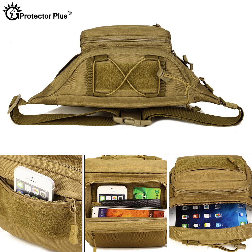 PROTECTOR PLUS Outdoor Tactical Multifunction Waist Pack Military Combat  Camping Sport Hunting Bag Waterproof Athletic Chest bag