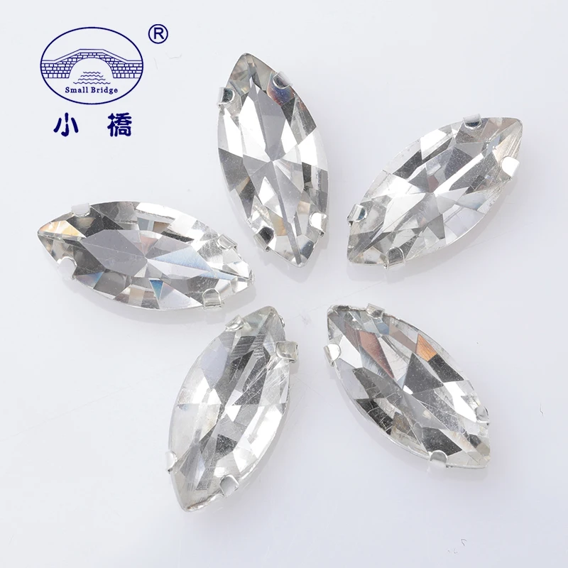 

Glitter Horse Eye Crystal Sew On Beads Loose Decorative Garment Stone With Claw Flatback Glaas Beads For Clothes 10PCS S068