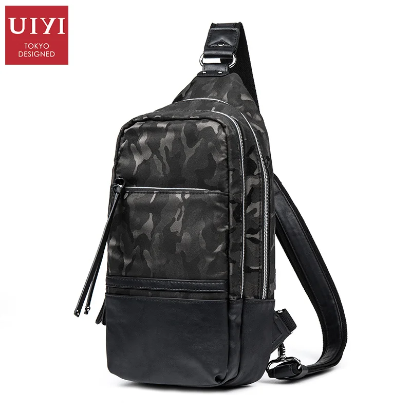 

UIYI Pu leather Men Chest Shoulder Bag Leisure Teenager Zipper Cortical Slight Waterproof Chest Pack Male Casual Bag #UYX6004