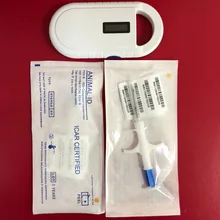 1 шт. ISO FDX-B Pet RFID считыватель чипов портативный oled-дисплей животных сканер микрочипов для собак кошек рыб+ 2 шт. 2*12 мм Rfid чип шприц