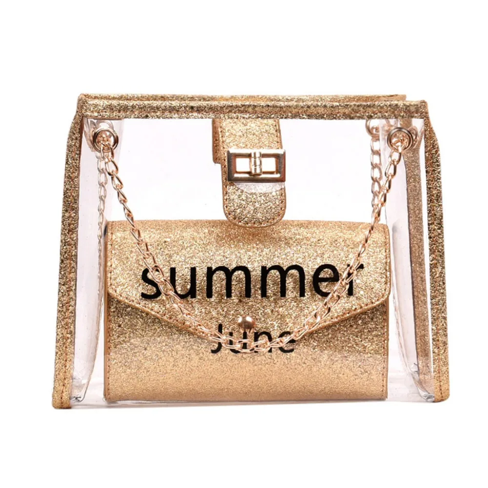 

Crossbody Bags For Women 2019 Fashion Messenger Bag For Girls Chain Sequin Transparent Shoulder Bag K514