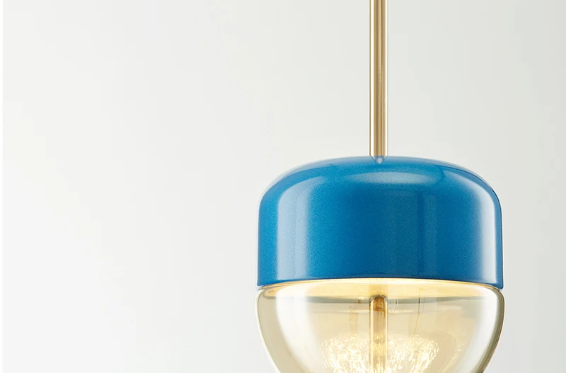 Nordic современный teardrop-образный синий стеклянный подвесной светодиодный LED art deco простой белый подвесной светильник для гостиной Ресторан