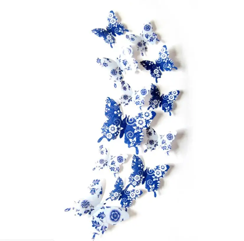 

12pcs PVC Simplicity 3d Butterfly Decor Cute Butterflies Curtain Decals Home Decoration Room Curtain Decortaion Art