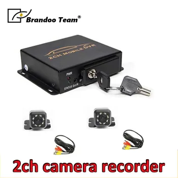 

2CH motion detection vehicle bus truck taxi mobile car DVR recorder kit