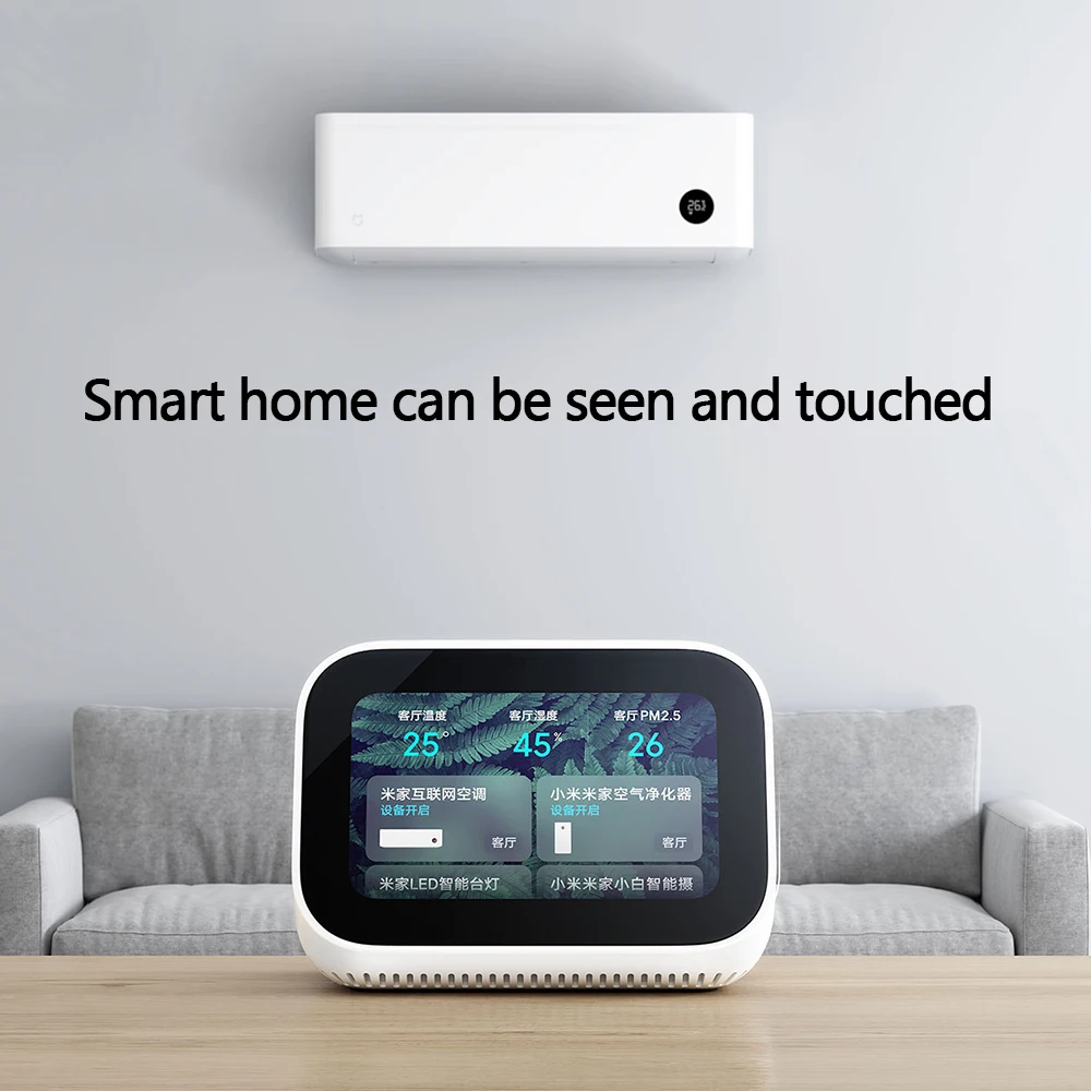 Xiaomi xiaoai Bluetooth 5 0 колонка с сенсорным экраном цифровой дисплей будильник Wi Fi