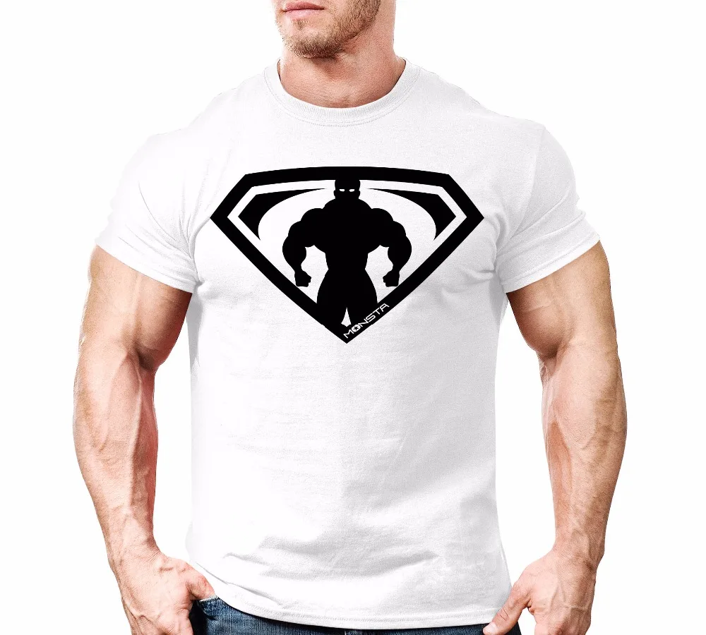 Mens T shirt Muscle guys Golds gyms Fitness tops Bodybuilding Workout