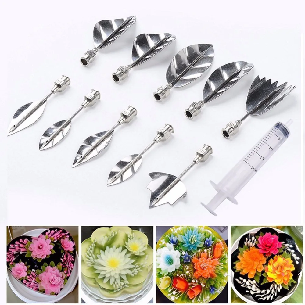 3D Jelly Flower Art Tools 10pcs/set Jelly Cake Gelatin Pudding Nozzle