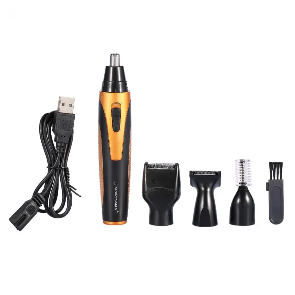 Спортмастер 4 в 1 USB Перезаряжаемый мужской триммер для волос с ушками в носу электрический триммер для бороды и бровей машинка для стрижки волос комплекты для бритья Удаление волос