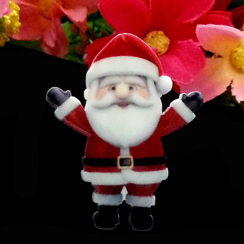 

40pcs/Lot 34x28mm Christmas Santa Claus Resins Cabochon Flat Back Resins Hair Bow Center Card Making Craft
