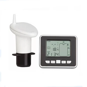

Ultrasonic Water Tank Level Meter Indicator ABS Plastic Temperature Sensor Low battery Indicator Time Alarm Transmitter