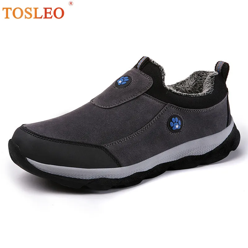 

Winter Shoes Men Plush Warm Winter Men Shoes Slip On Anti skidding Work Shoes Safety