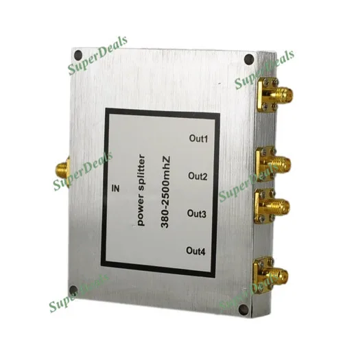 

Power Dividers 4 Way Power Splitter Frequency 380-2500MHz For GSM CDMA PCS DCS PHS AMPS SMR 3G mobile signal repeater