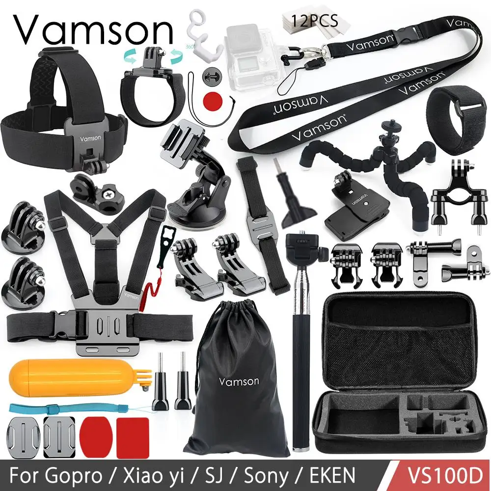 Beste Vamson voor Gopro hero 6 5 4 Accessoires Set kit voor SJCAM M10 voor Xiaomi yi 4 k voor SJ5000 case EKEN SOOCOO Actie Camera VS100