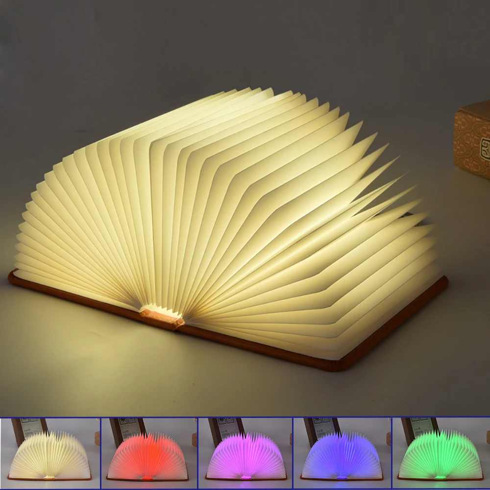 Creative Foldable Leather Lighting Lamp Portable Booklight Usb