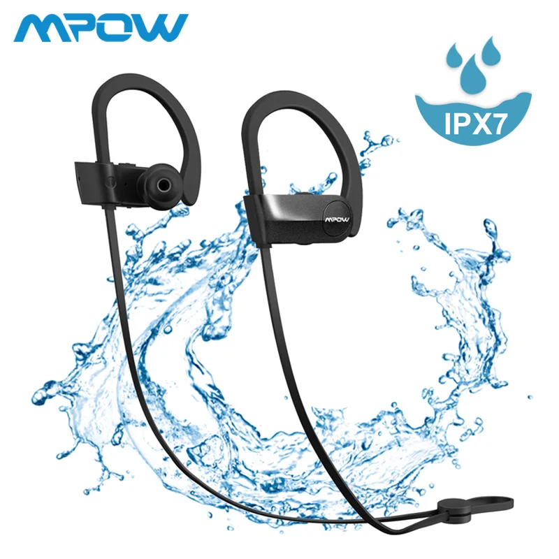 Mpow D7 2nd Version Bluetooth Wireless 4.1 Headphons IPX7 Waterproof Sport Earphones 10-12H Playing Time For iPhone Xs Xr Xiaomi