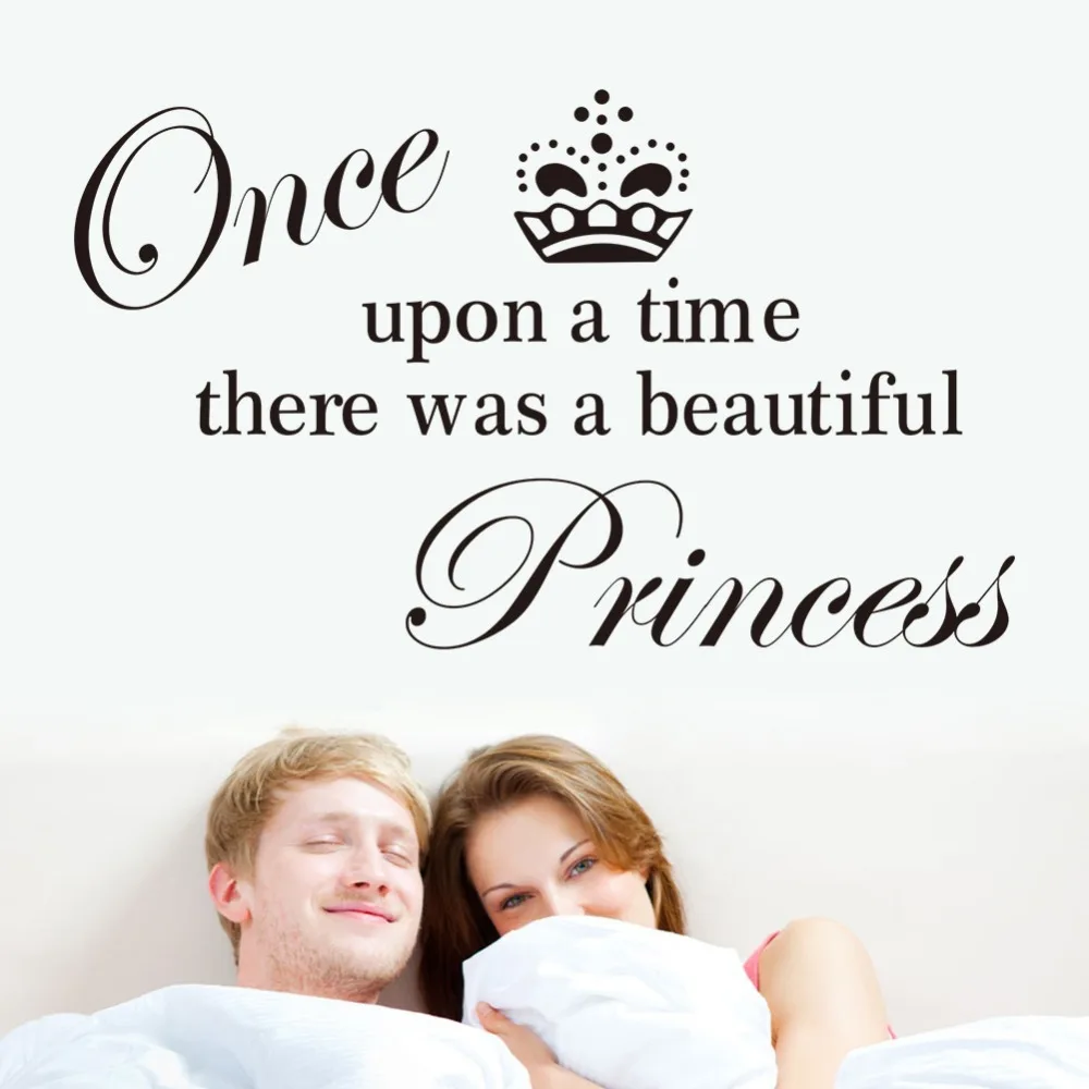 Us 7 92 10 Off Once Upon A Time Princess Girl Quotes Decorations Vinyl Wall Letter Wall Art Stickers Bedroom Vinyl Art Decor Removable Murals In