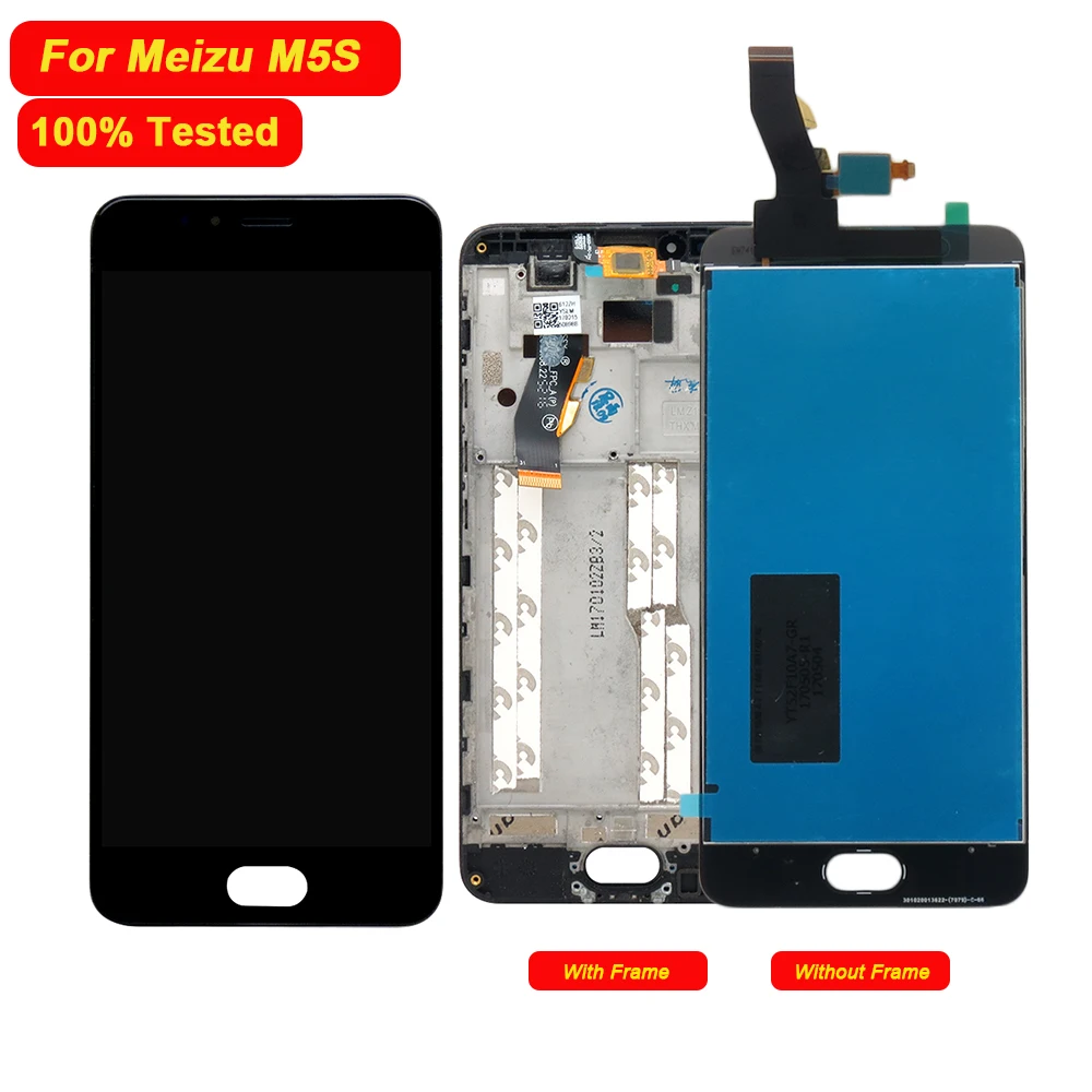 

100% Tested for Meizu M5S LCD Display Touch Screen Digitizer With Frame Assembly Meilan 5S M5S Phone 5.2inch LCD Display Screen