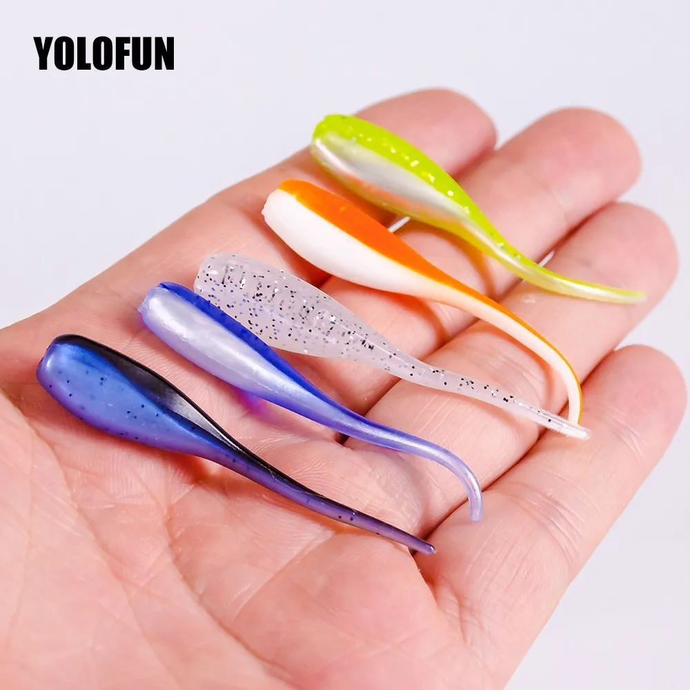 

20pcs/lots Fishing Lure Set Silicone Bait Tadpole Straight Tail Soft Bait Plastic Artificial Bait Fishing Kit Lots
