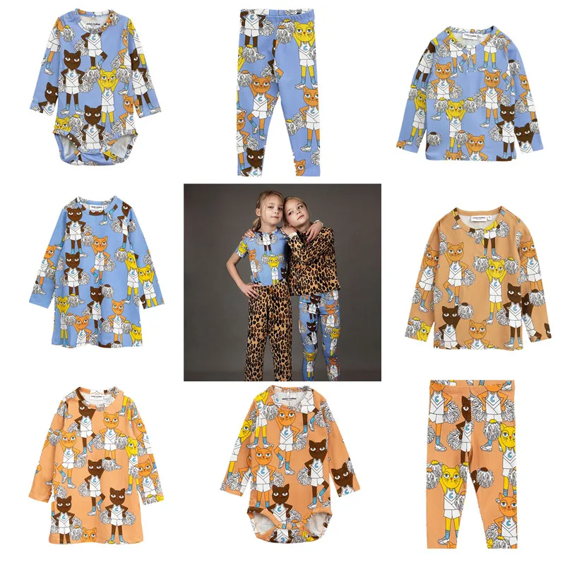 

BOBOZONE 2018 Cheercats Print dress leggings t-shirt baby body for kids baby boys girls