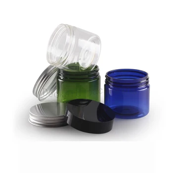 

50g colored empt round cosmetic cream PET jars ,1.75 oz clear cream containers for cosmetics packaging,50g empty plastic bottles