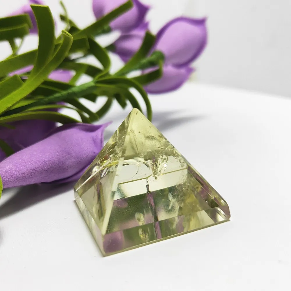 24 г Высокое качество цитрин кристалл пирамида из кварца камни и кристаллы обелиска точка чакры драгоценный камень Исцеление Рейки