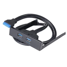 Nouvelle mini USB 3.0 en Façade Floppy Disk Bay 20 Broches 2 Ports Hub Support Câble