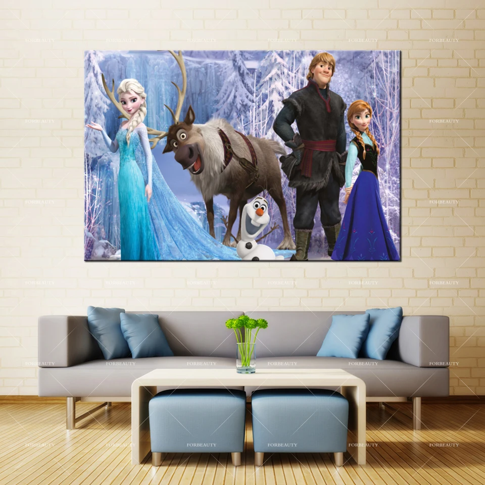 ForBeauty Картина на холсте настенное искусство frozen_movie рисунок брызгами водостойкие чернила домашний декор