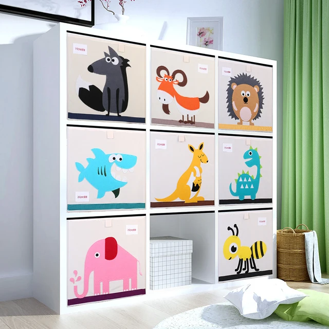Cube Oxford Cloth Animal Embroider Folding Storage Box Kid Toys Cube Oxford Cloth Animal Embroider Folding Storage Box Kid Toys Organizer Children Sundries Basket Organizador