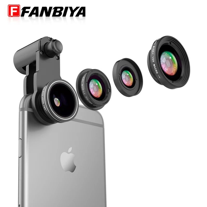 FANBIYA 4in1 Phone Lens Camera Clip CPL Polarized Lens+10x Macro