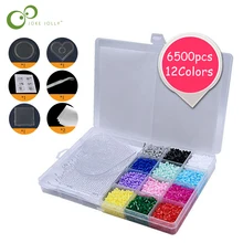 6500 шт perler beads игрушки 2,6 мм 12 цветов Хама Развивающие детские diy игрушки бисер головоломка с pegboard гладильная бумага Пинцет GYH