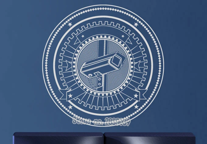 New Design Round Camera Wall Stickers Home Decor Living Room Vinyl Wall