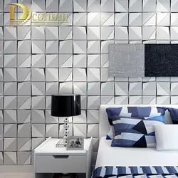 Современная мода 3D обои для стен Спальня гостиной диван фон декора роскошные дома стекались Нетканая стены бумага в рулонах