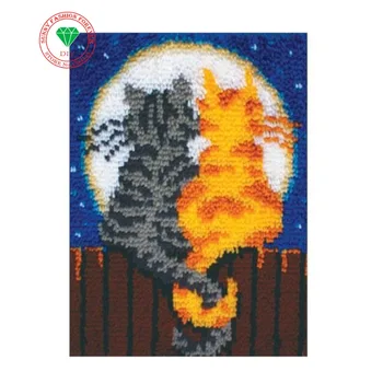 

NEW Threads embroidery Latch Hook Rug Kits Cat DIY Needlework Unfinished Crocheting Rug Yarn Cushion Mat Embroidery Carpet Rug