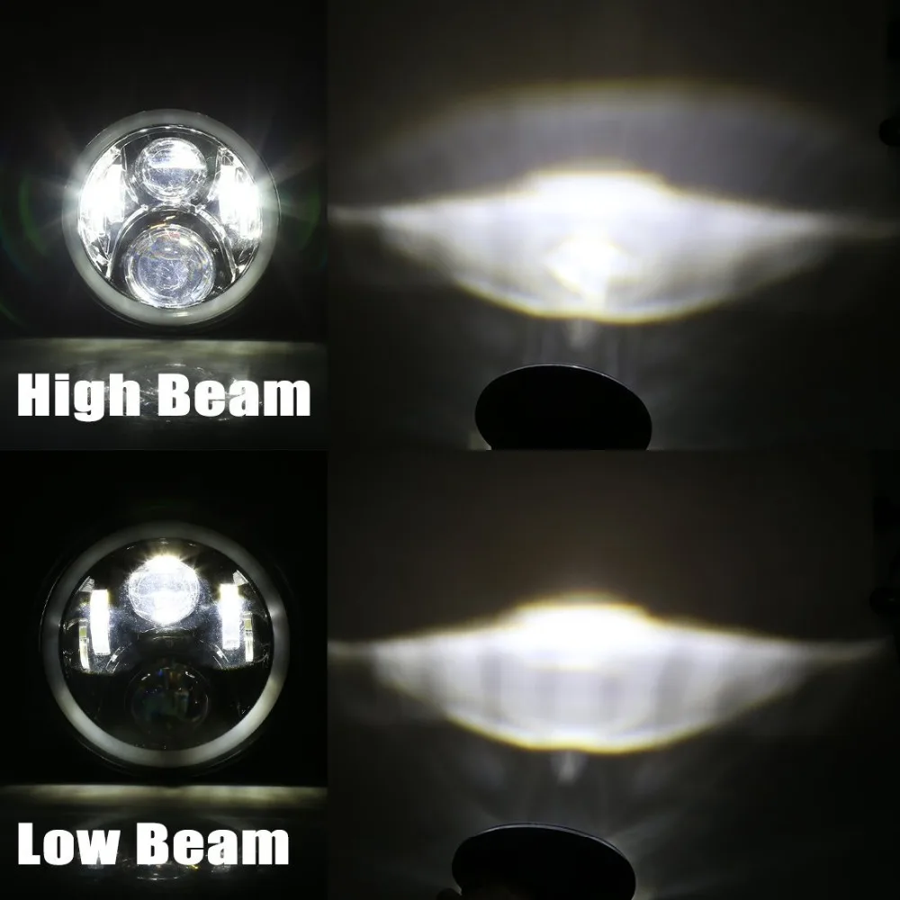  2X 7 Inch Round LED Headlights Projection Headlight Kit for Jeep Wrangler JK TJ LJ lada niva 4x4 su - 32964779315