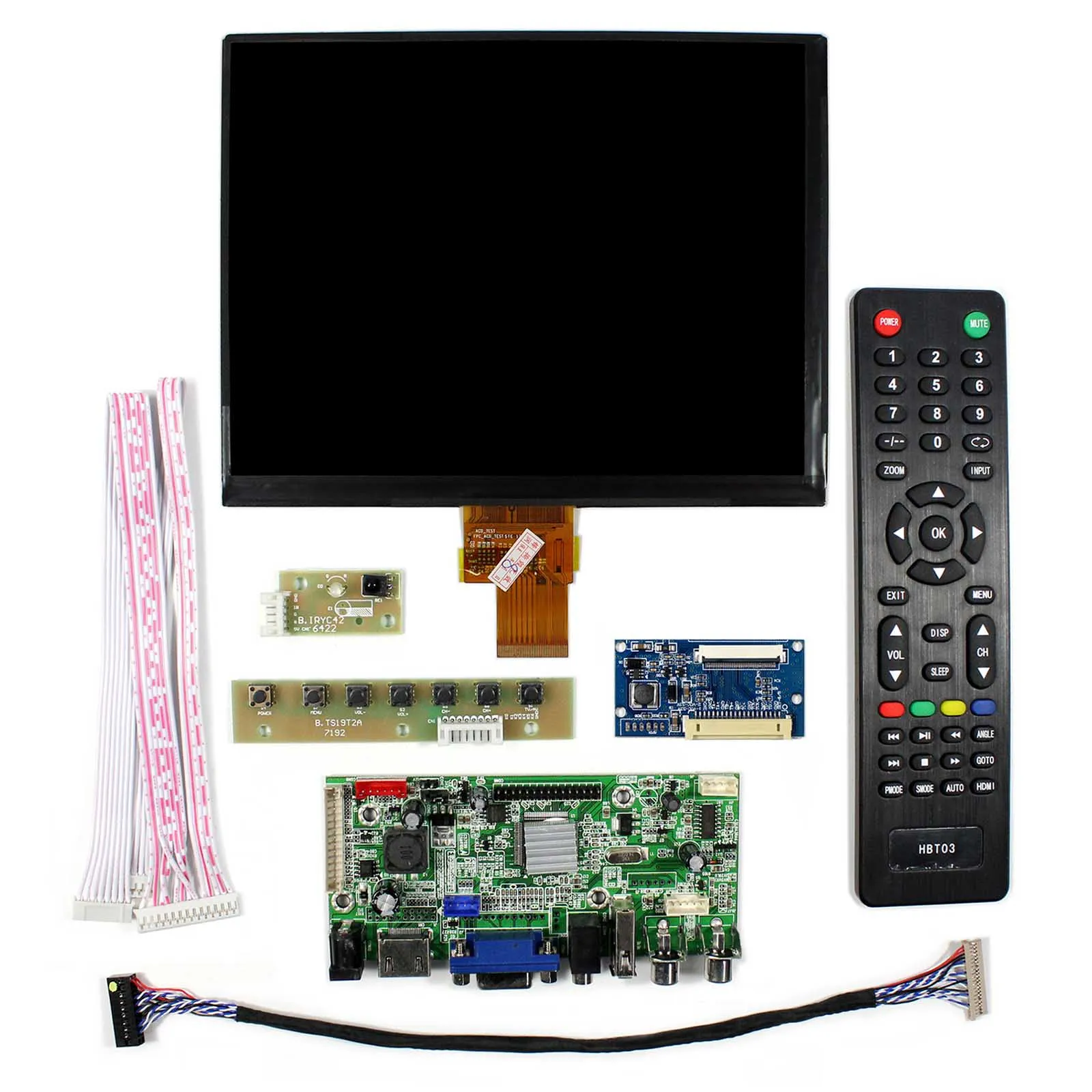  HDMI + VGA + AV + Audio + tarjeta controladora LCD con USB 8 