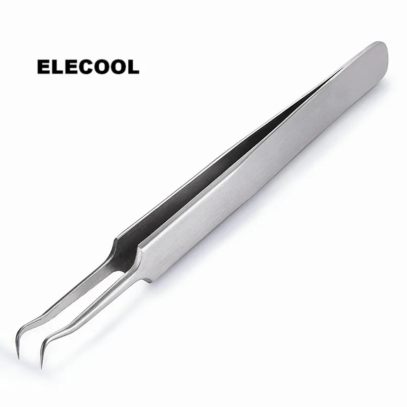 

ELECOOL Stainless Steel Curved Straight Blackhead Acne Clips Pimple Comedone Remover Tweezers Face Care Tool