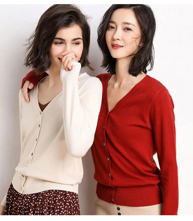 新款针织衫_2019新款女士针织衫开衫v领上衣时尚外套一件代发---阿里巴巴_02