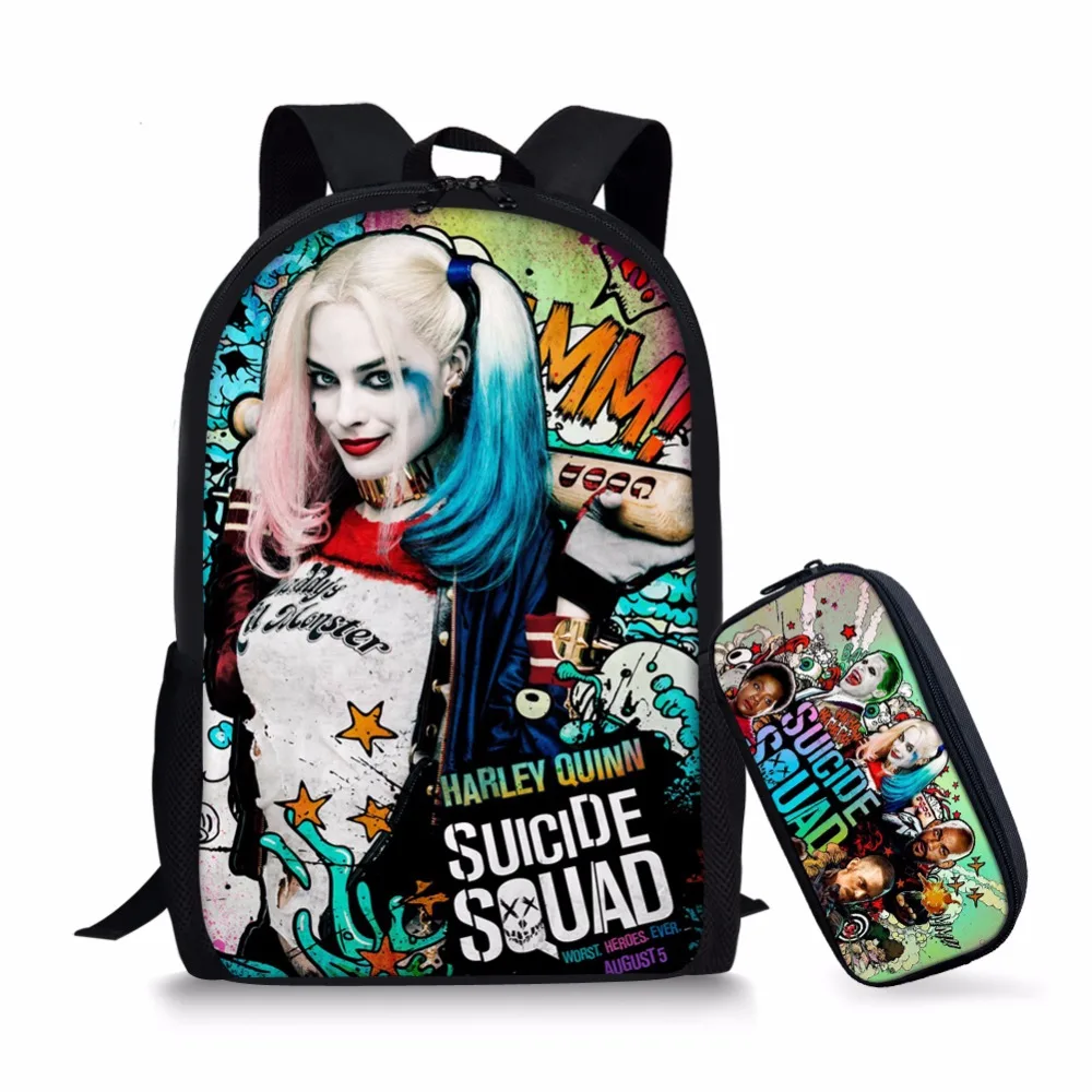 Buy 17 Inch Suicide Squad Backpack For Teenager Children Harley Quinn Joker