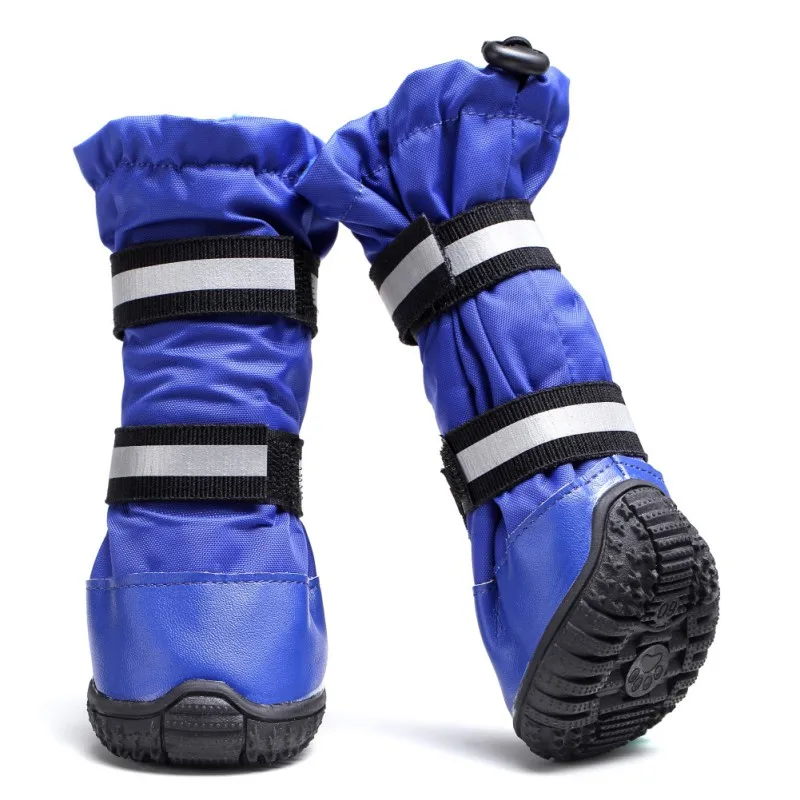 

4pcs Waterproof Winter Pet Dog Shoes Anti-slip Snow Pet Boots Paw Protector Warm Reflective For Small Medium Large Dogs Bulldog
