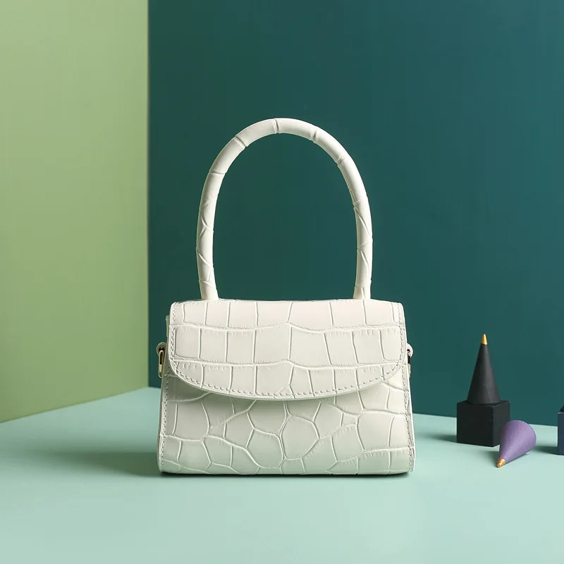 Goede Echte Koe Lederen Handtas Vrouwen Top Handvat Krokodil Patroon Kleine Tote Bolsas Koeienhuid Luxe Handtassen Vrouwen Tassen Designer