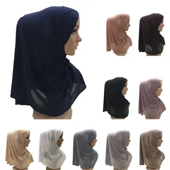 

11 Colors Women Muslim Amira Hijab Scarf Islamic One Piece Head Cover Wrap Headscarf Shawl Arab Turban Scarves Neck Cover Bonnet