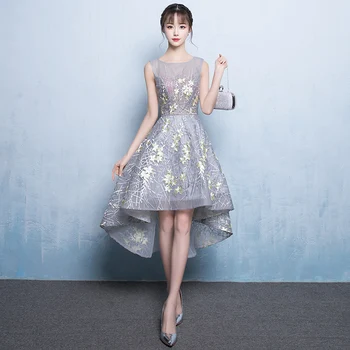 

Classic Appliques Slim Wedding Dress Spring New Sleeveless Korea Style Banquet Gowns Royal O-neck Evening Princess Cheongsam