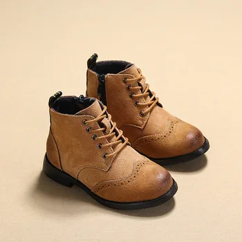 

Children's Boots Children's Shoes Winter girl's pigskin martin boots wholesale hot new 2018 warm plush fashion boots lace-up
