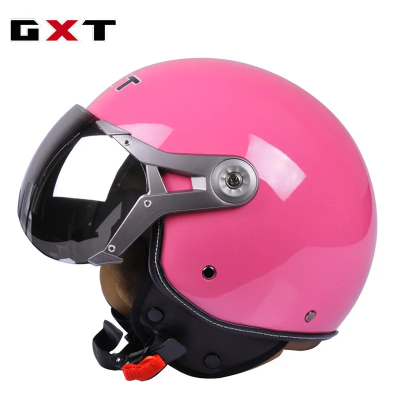 Новое поступление фирменный GXT шлем для скутера винтажный открытый шлем для электровелосипеда 3/4 шлем Летний шлем для мотоциклистов - Цвет: Rose
