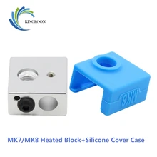 KINGROON 3D Printer MK7/MK8 Protective Silicone Sock Cover Case+MK7/MK8 Heated Block Kit Heating Block and Cover Case Parts 2
