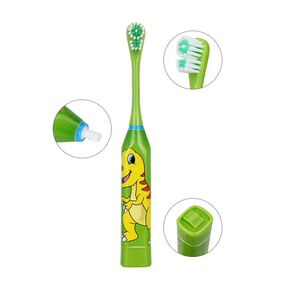 Детская электрическая зубная щетка с мультяшным рисунком, двухсторонняя Милая зубная щетка или электрическая зубная щетка, сменные головки для детей