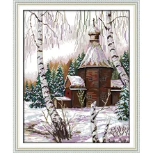 Вечная любовь зимний пейзаж китайский вышивка крестом наборы экологический хлопок ткань 11 CT DIY рождественские украшения для дома подарок